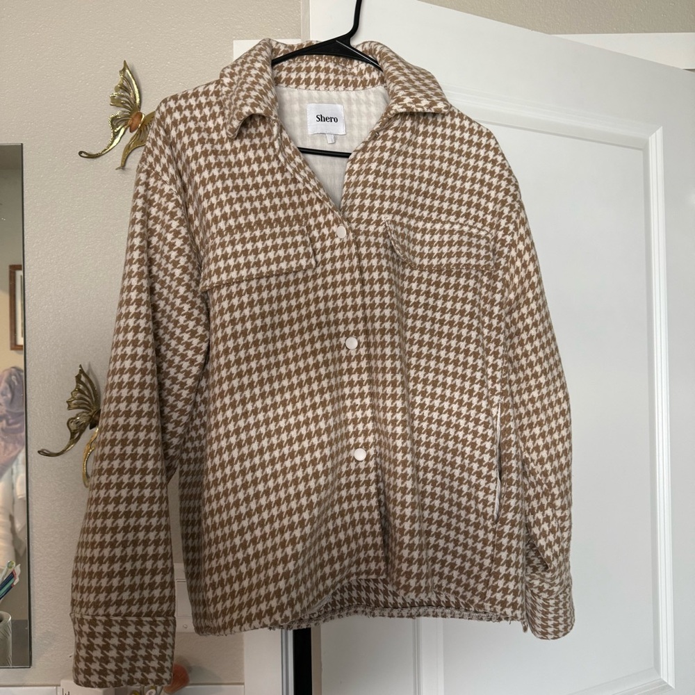Brown Houndstooth Women's Jacket